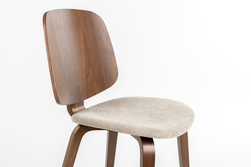 Eetkamerstoel Walden Polyester, Rubber wood Beige, sfeerbeeld 7