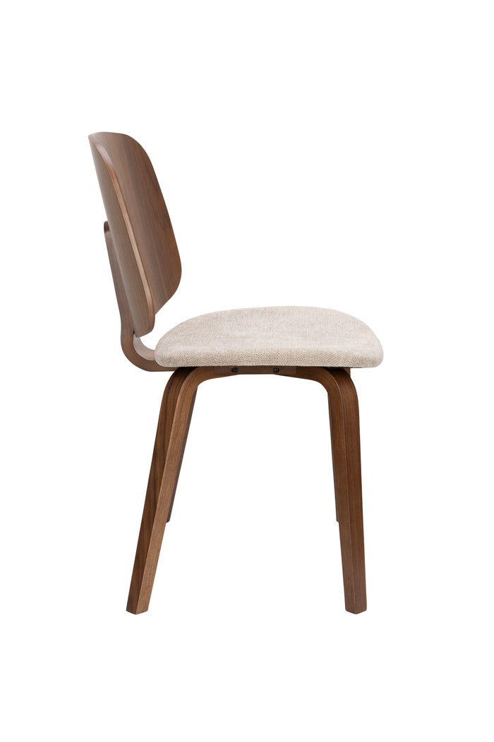 Eetkamerstoel Walden Polyester, Rubber wood Beige, productafbeelding