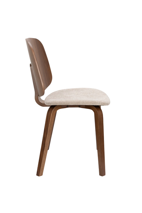 Eetkamerstoel Walden Polyester, Rubber wood Beige, productafbeelding