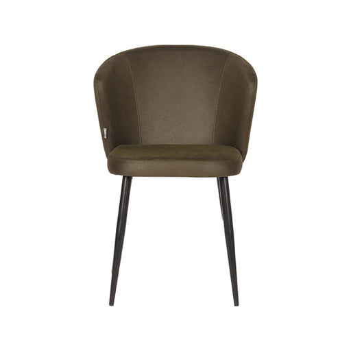 Eetkamerstoel Wave - Army green - Microfiber-Eetkamerstoelen-LABEL51