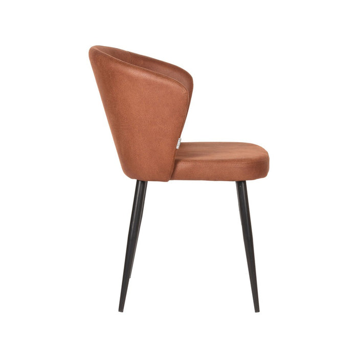 Eetkamerstoel Wave - Cognac - Microfiber-Eetkamerstoelen-LABEL51