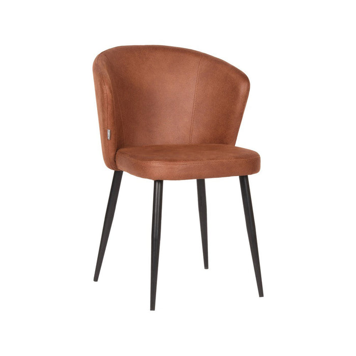 Eetkamerstoel Wave - Cognac - Microfiber-Eetkamerstoelen-LABEL51