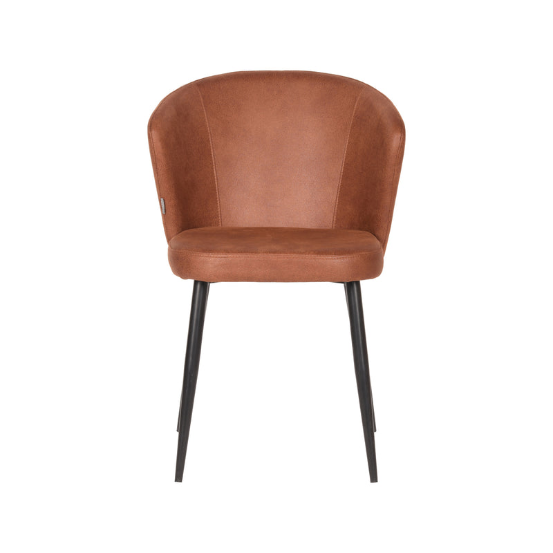 Eetkamerstoel Wave Cognac Microvezel 58x60x85 cm-Eetkamerstoelen-LABEL51