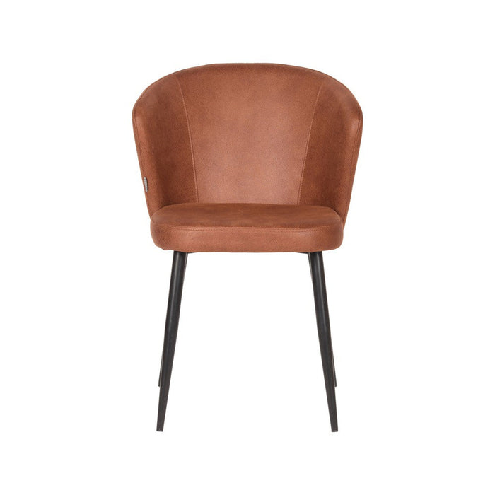 Eetkamerstoel Wave - Cognac - Microvezel-Eetkamerstoelen-LABEL51
