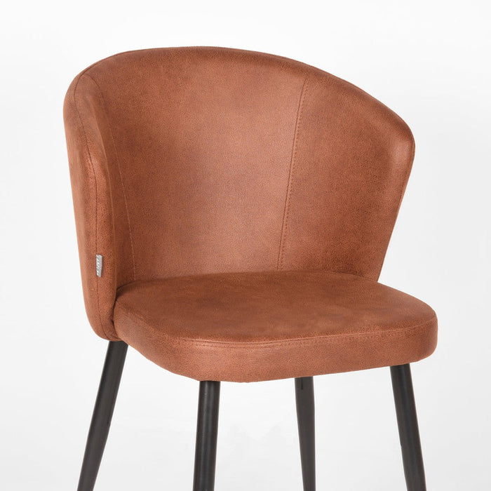 Eetkamerstoel Wave - Cognac - Microvezel-Eetkamerstoelen-LABEL51