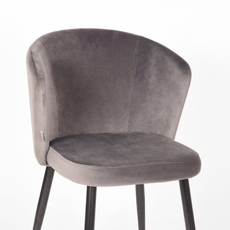 Eetkamerstoel Wave Grijs Fluweel 58x60x85 cm-Eetkamerstoelen-LABEL51