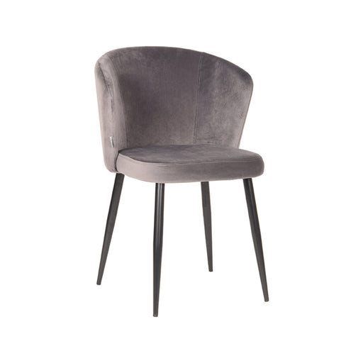 Eetkamerstoel Wave Grijs Fluweel 58x60x85 cm-Eetkamerstoelen-LABEL51