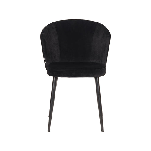 Eetkamerstoel Wave Zwart Fluweel 58x60x85 cm-Eetkamerstoelen-LABEL51