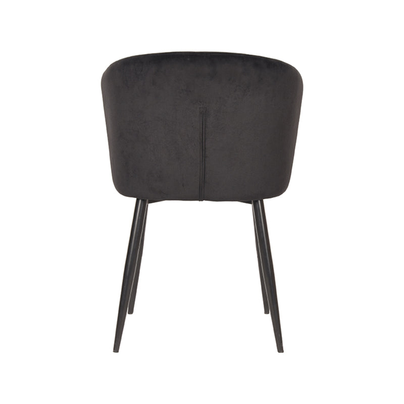 Eetkamerstoel Wave Zwart Fluweel 58x60x85 cm-Eetkamerstoelen-LABEL51