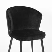 Eetkamerstoel Wave Zwart Fluweel 58x60x85 cm-Eetkamerstoelen-LABEL51