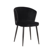 Eetkamerstoel Wave Zwart Fluweel 58x60x85 cm-Eetkamerstoelen-LABEL51