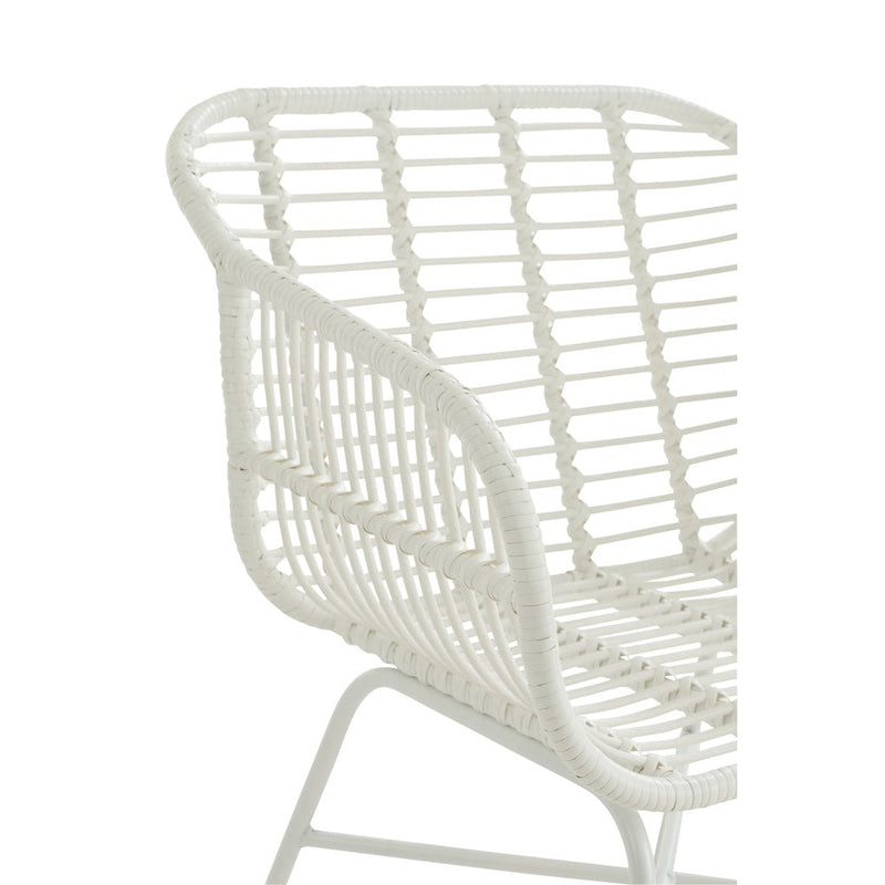 Eetkamerstoel Wit Ijzer 67 cm 67x68x87.5 cm-Eetkamerstoelen-J-Line