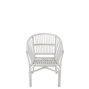 Eetkamerstoel Wit Rotan 44 cm 44x41x52 cm-Eetkamerstoelen-J-Line
