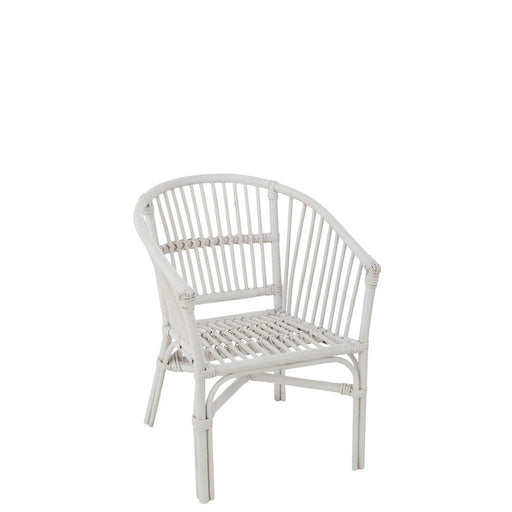 Eetkamerstoel Wit Rotan 44 cm 44x41x52 cm-Eetkamerstoelen-J-Line