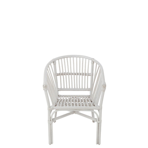 Eetkamerstoel Wit Rotan 44 cm-Eetkamerstoelen-J-Line