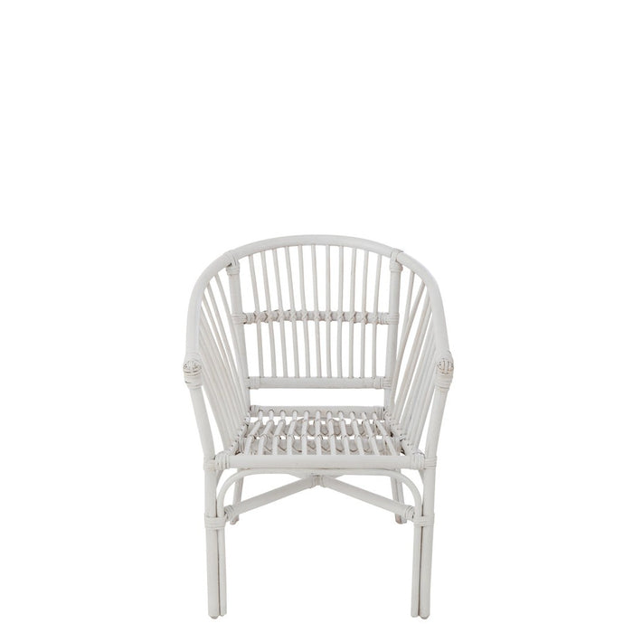 Eetkamerstoel Wit Rotan 44 cm-Eetkamerstoelen-J-Line