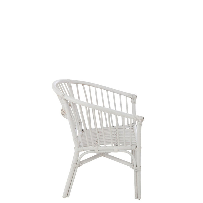 Eetkamerstoel Wit Rotan 44 cm-Eetkamerstoelen-J-Line