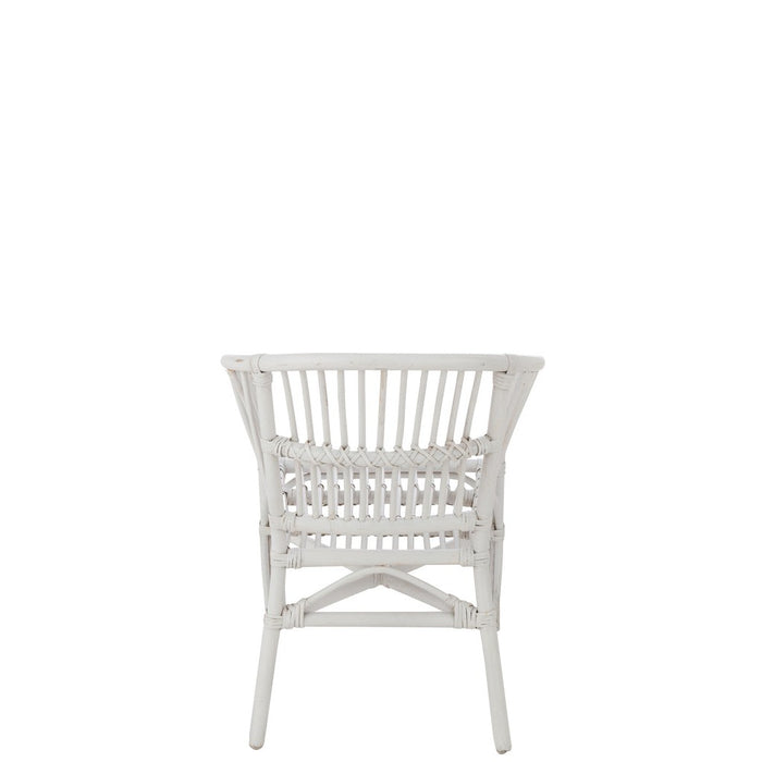 Eetkamerstoel Wit Rotan 44 cm-Eetkamerstoelen-J-Line