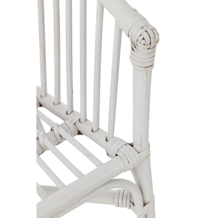 Eetkamerstoel Wit Rotan 44 cm-Eetkamerstoelen-J-Line