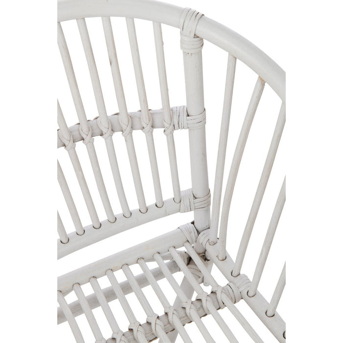 Eetkamerstoel Wit Rotan 44 cm-Eetkamerstoelen-J-Line