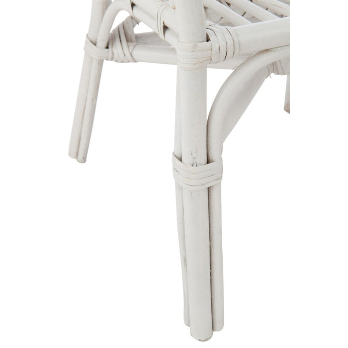 Eetkamerstoel Wit Rotan 44 cm-Eetkamerstoelen-J-Line