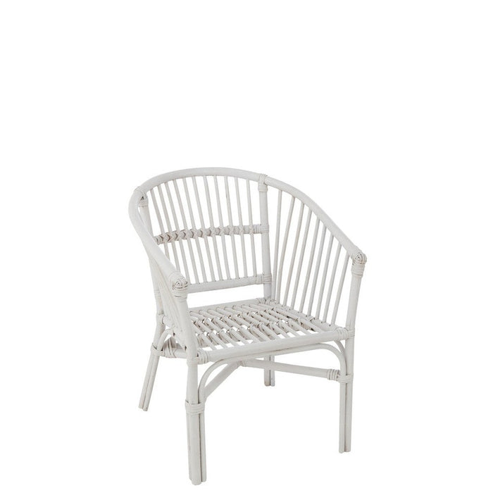 Eetkamerstoel Wit Rotan 44 cm-Eetkamerstoelen-J-Line