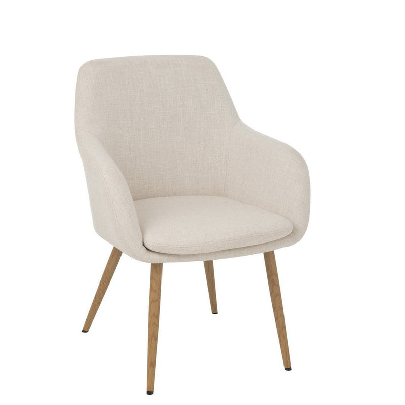Eetkamerstoel Wit Staal 65 cm 65x68x83 cm-Eetkamerstoelen-J-Line