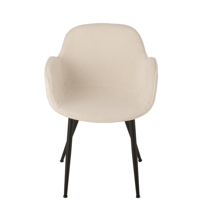 Eetkamerstoel Wit Stof 58 cm 58x53x80.5 cm-Eetkamerstoelen-J-Line