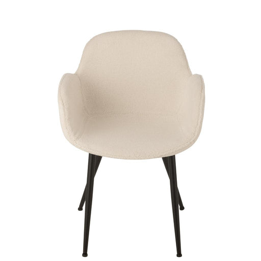 Eetkamerstoel Wit Stof 58 cm 58x53x80.5 cm-Eetkamerstoelen-J-Line