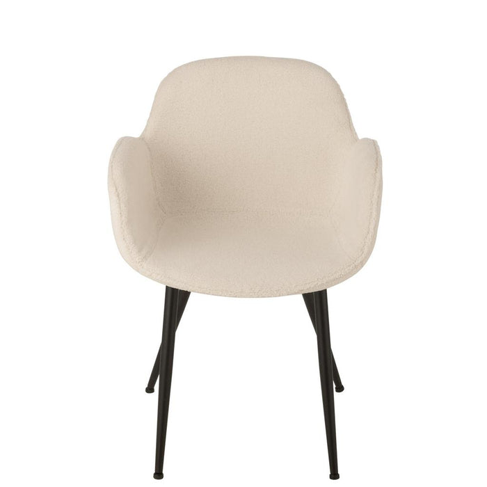 Eetkamerstoel Wit Stof 58 cm 58x53x80.5 cm-Eetkamerstoelen-J-Line