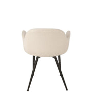 Eetkamerstoel Wit Stof 58 cm 58x53x80.5 cm-Eetkamerstoelen-J-Line