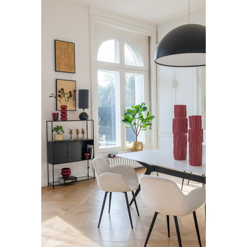 Eetkamerstoel Wit Stof 58 cm 58x53x80.5 cm-Eetkamerstoelen-J-Line