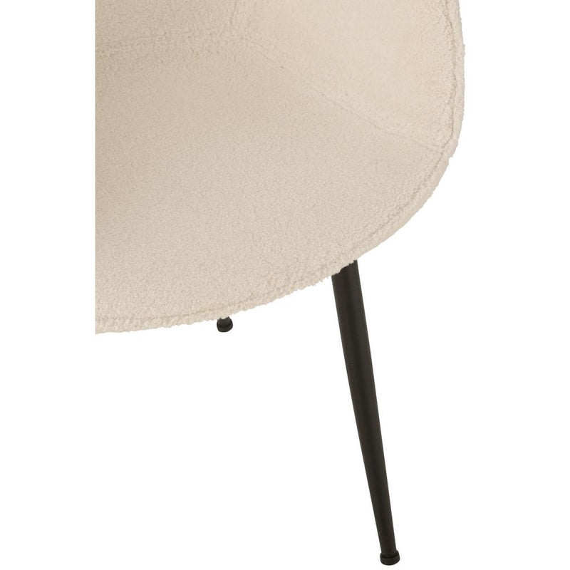 Eetkamerstoel Wit Stof 58 cm 58x53x80.5 cm-Eetkamerstoelen-J-Line