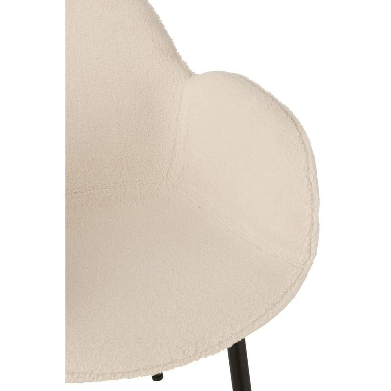 Eetkamerstoel Wit Stof 58 cm 58x53x80.5 cm-Eetkamerstoelen-J-Line