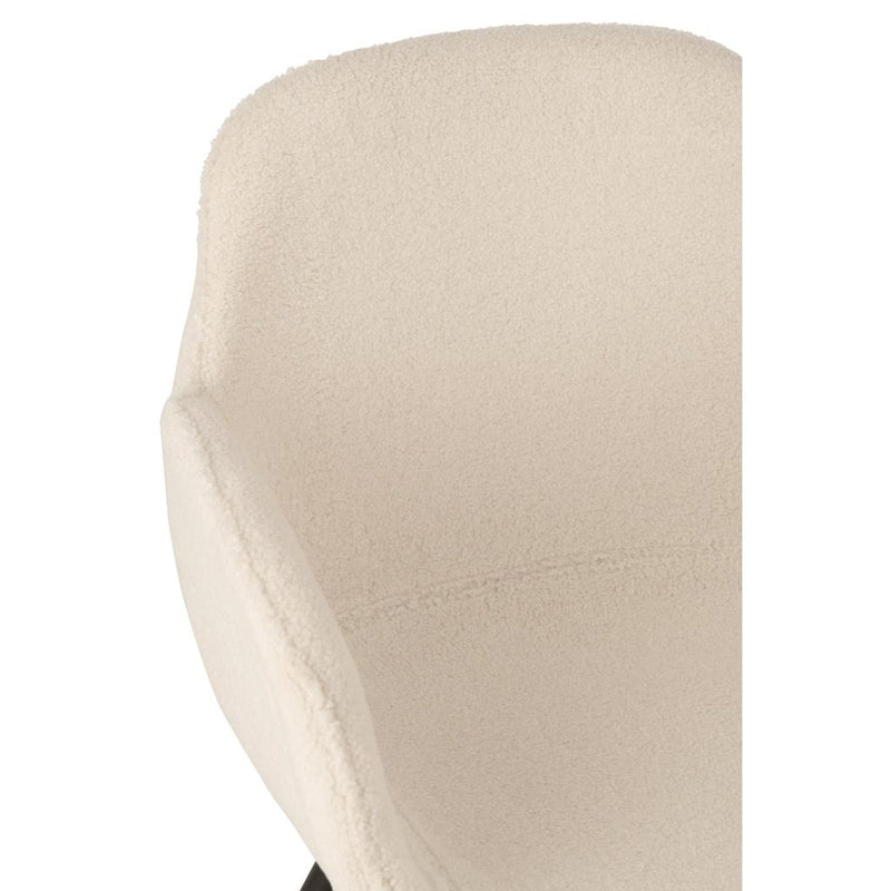 Eetkamerstoel Wit Stof 58 cm 58x53x80.5 cm-Eetkamerstoelen-J-Line