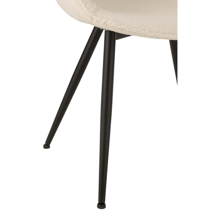 Eetkamerstoel Wit Stof 58 cm-Eetkamerstoelen-J-Line