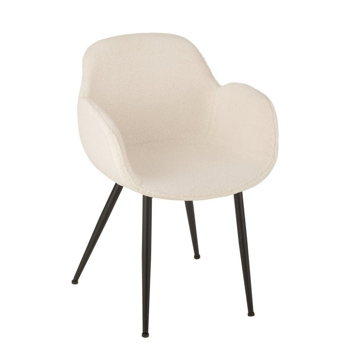 Eetkamerstoel Wit Stof 58 cm-Eetkamerstoelen-J-Line