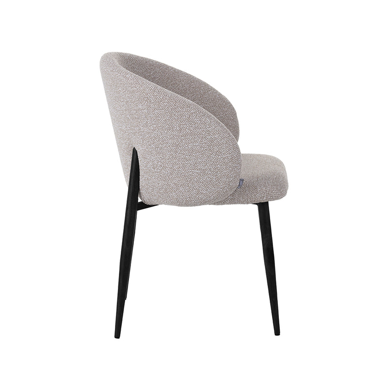Eetkamerstoel Yuki Naturel Royal Boucle Taupe Metalen Frame-Eetkamerstoelen-LABEL51