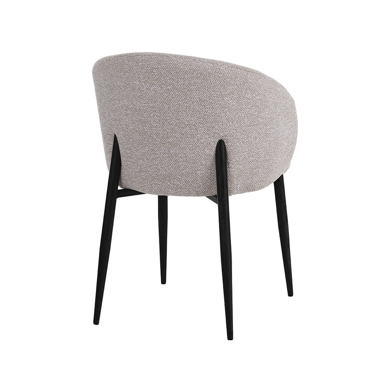 Eetkamerstoel Yuki Naturel Royal Boucle Taupe Metalen Frame-Eetkamerstoelen-LABEL51