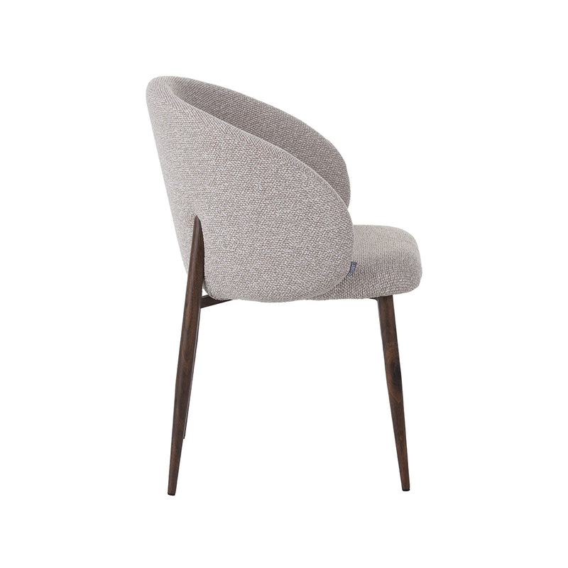 Eetkamerstoel Yuki Naturel Royal Boucle Walnoot Houten-Eetkamerstoelen-LABEL51