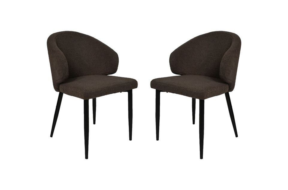 Eetkamerstoel Yuna - zwart - Set of 2-Eetkamerstoelen-HSM Collection