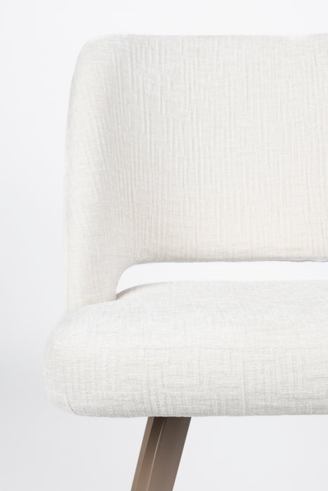 Eetkamerstoel Yves Polyester Wit 59.5x52.5 cm-Fauteuils-Creating Home