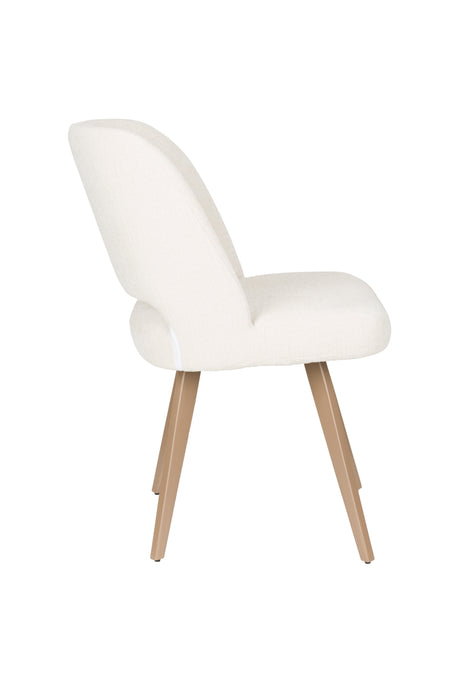 Eetkamerstoel Yves Polyester Wit 59.5x52.5 cm-Fauteuils-Creating Home
