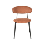 Eetkamerstoel Zack Rust Ribcord Zwart Metalen Frame 53x59x79 cm-Eetkamerstoelen-LABEL51