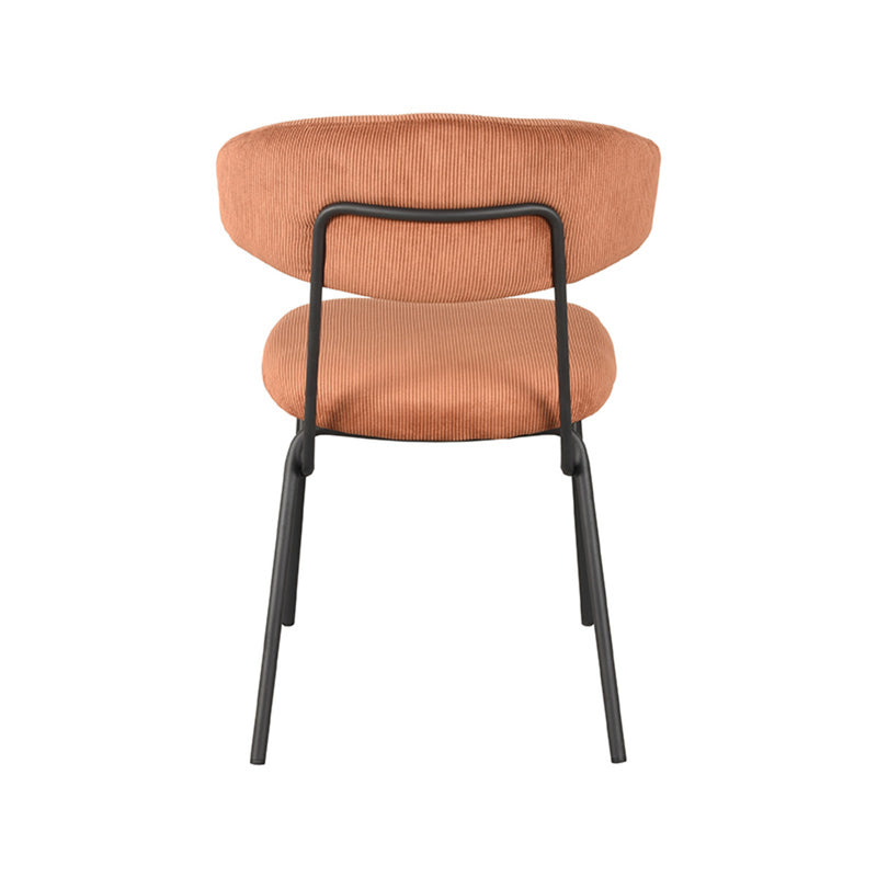 Eetkamerstoel Zack Rust Ribcord Zwart Metalen Frame 53x59x79 cm-Eetkamerstoelen-LABEL51