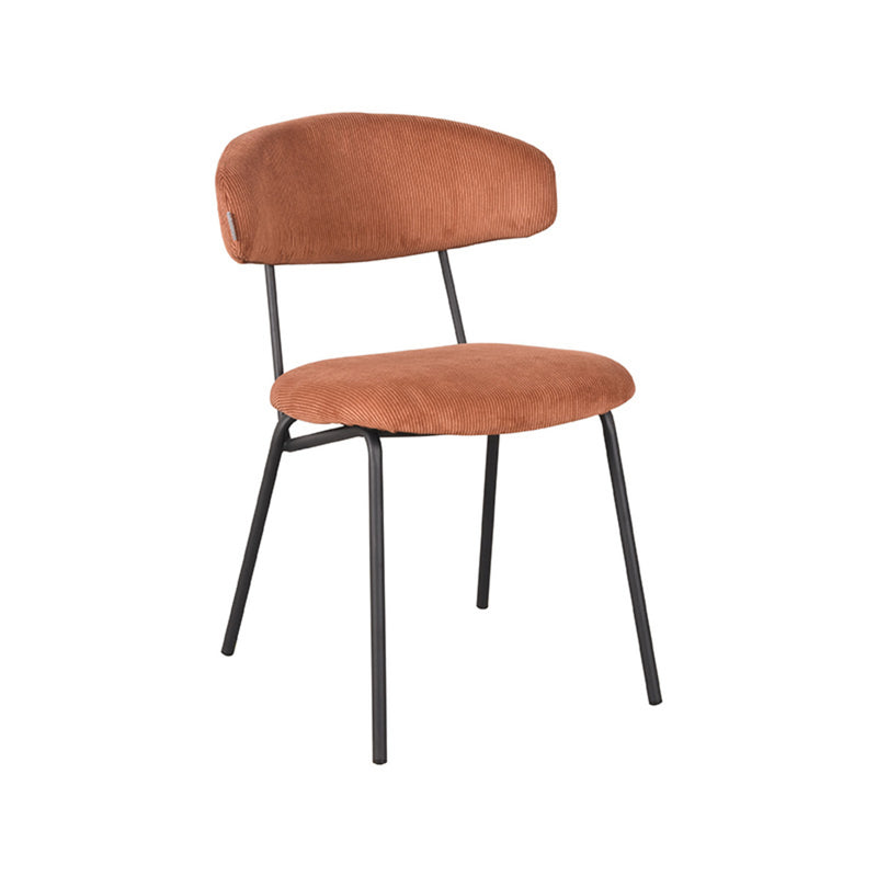 Eetkamerstoel Zack Rust Ribcord Zwart Metalen Frame 53x59x79 cm-Eetkamerstoelen-LABEL51