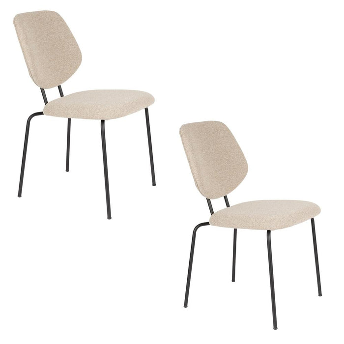 Eetkamerstoel Zelo Polyester Beige 58.5x46 cm-Eetkamerstoelen-Creating Home