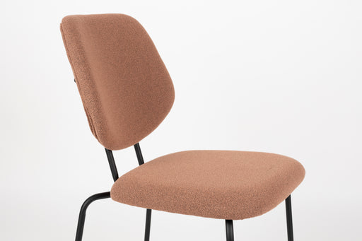 Eetkamerstoel Zelo Polyester Roze 58.5x46 cm-Fauteuils-Creating Home