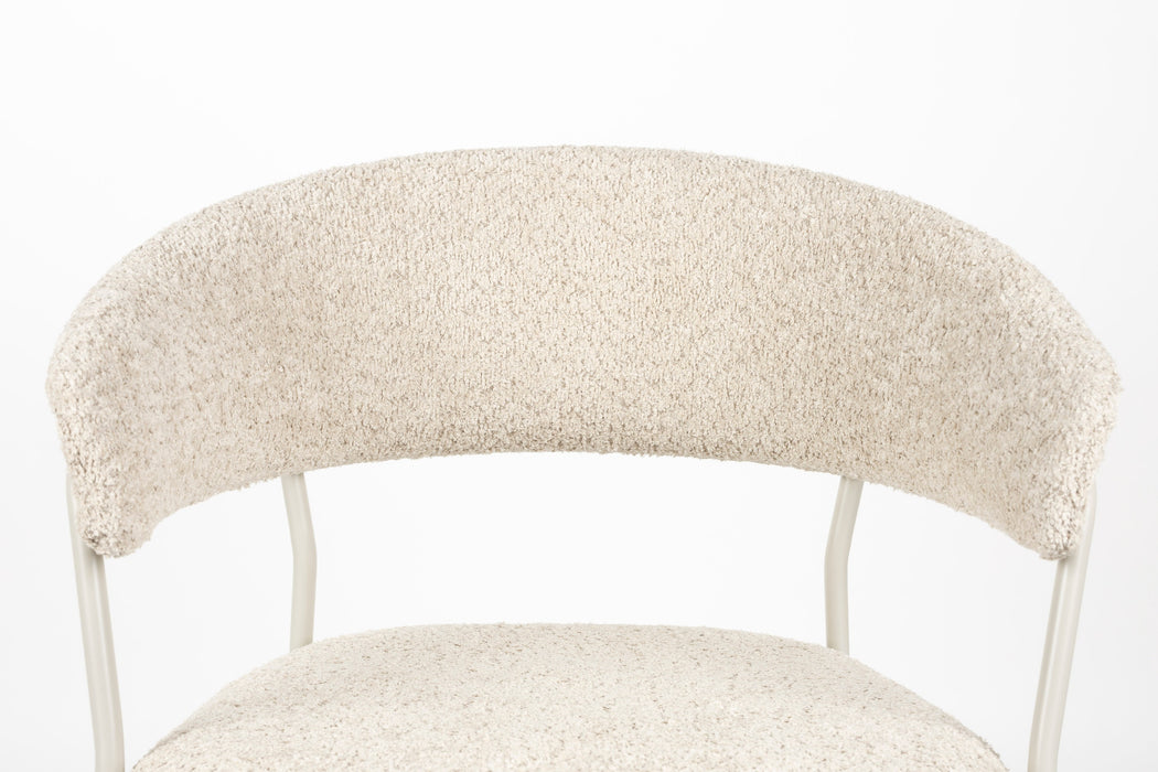 Eetkamerstoel Zeri Off Polyester Wit 51.5x59.5 cm