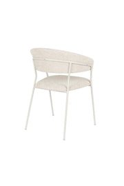 Eetkamerstoel Zeri Off Polyester Wit 51.5x59.5 cm-Eetkamerstoelen-Creating Home